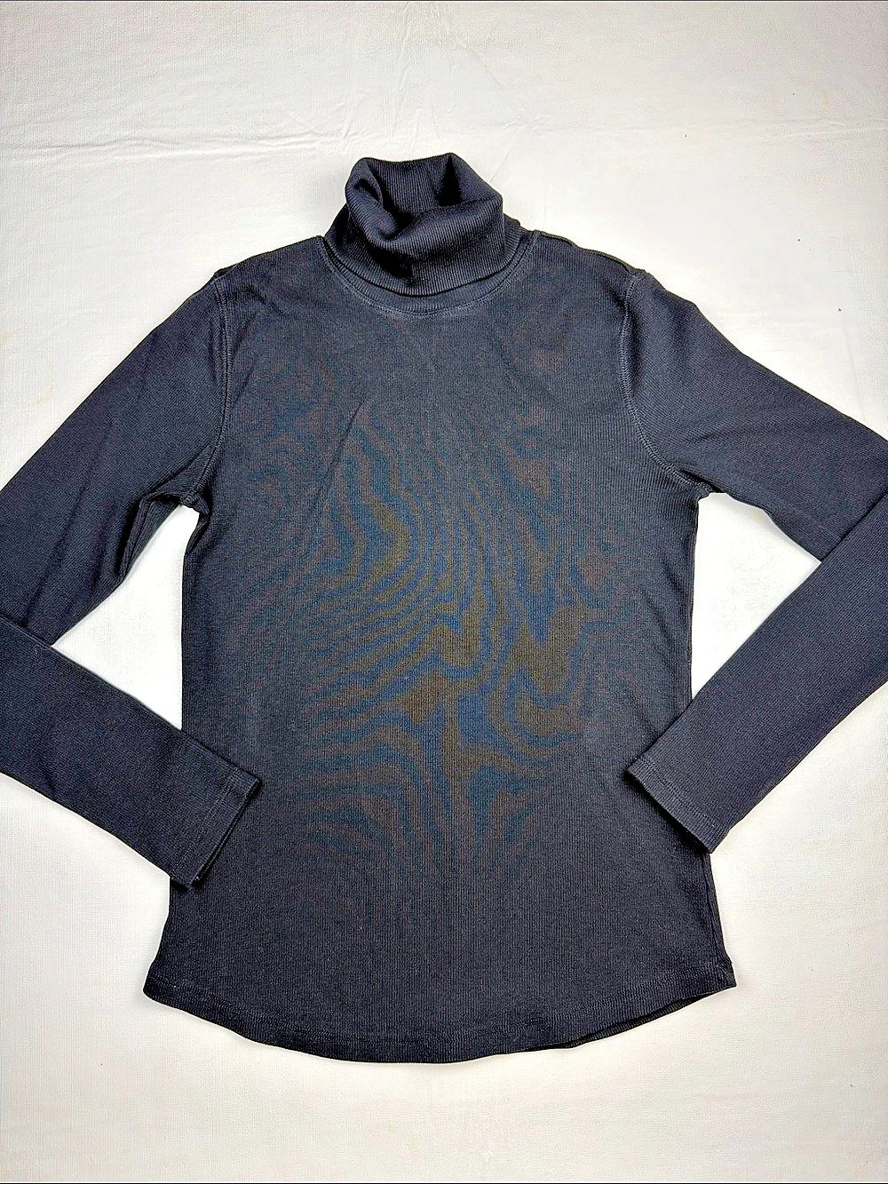 Elite Tahari Women's Black Ribbed Turtleneck Long Sleeve Top Size S